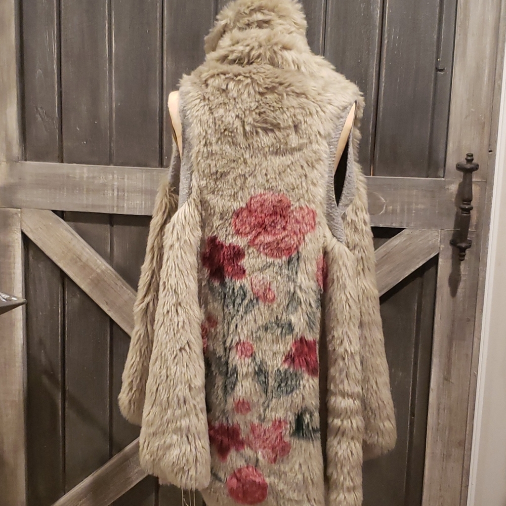 Faux shearling vest